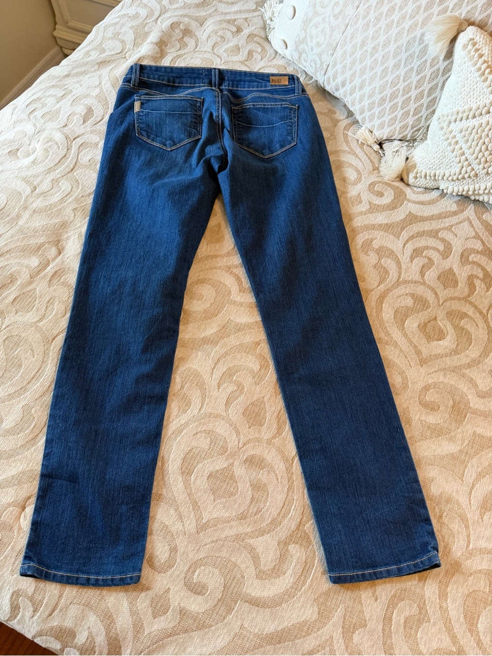 PAIGE Skyline Ankle Peg Jeans 29 Medium Wash Stretch Denim - Picture 10 of 14